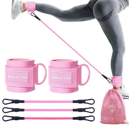 Leg training machine ankle strap