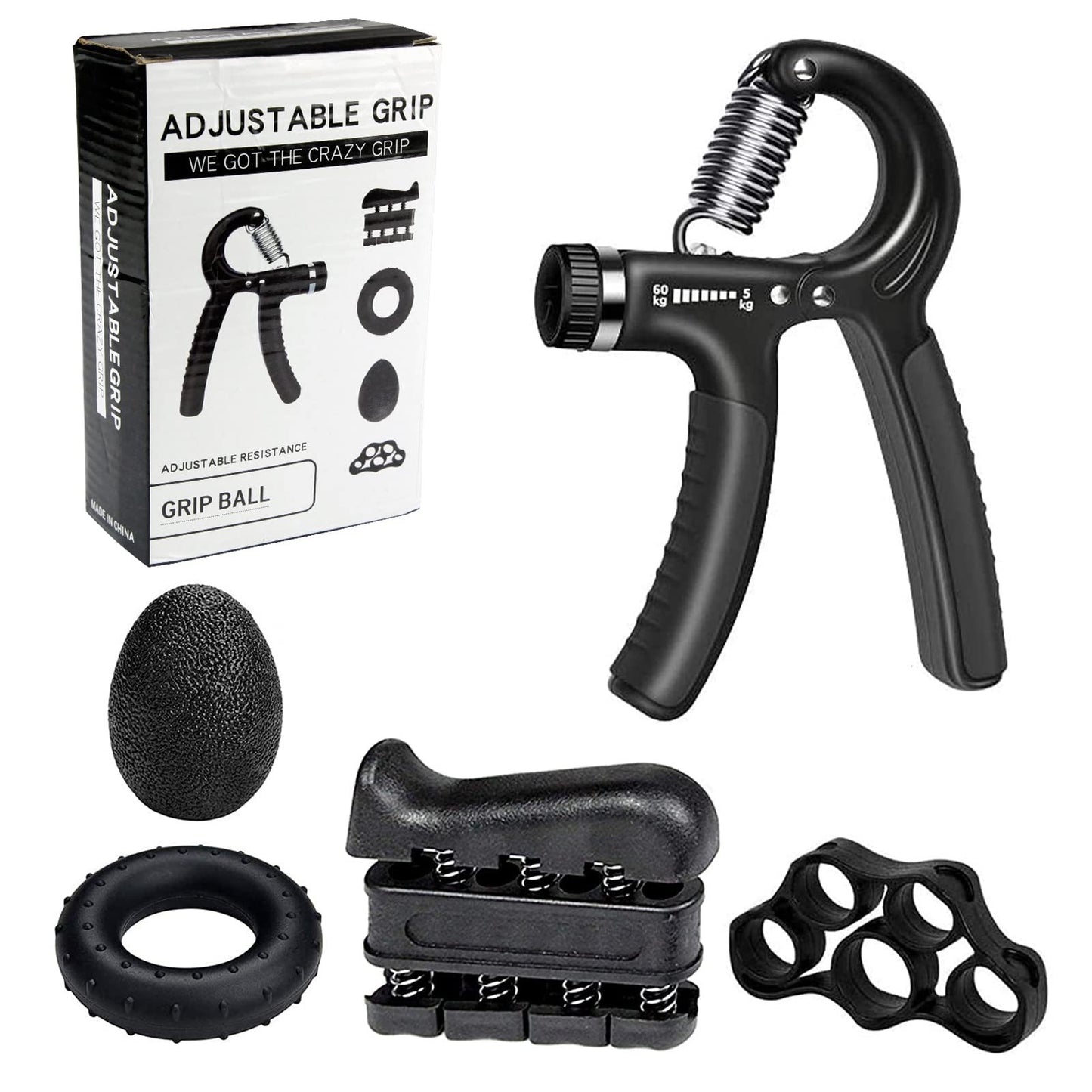 Adjustable Hand Grip Strength Trainer Set
