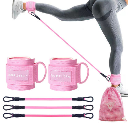 Leg training machine ankle strap