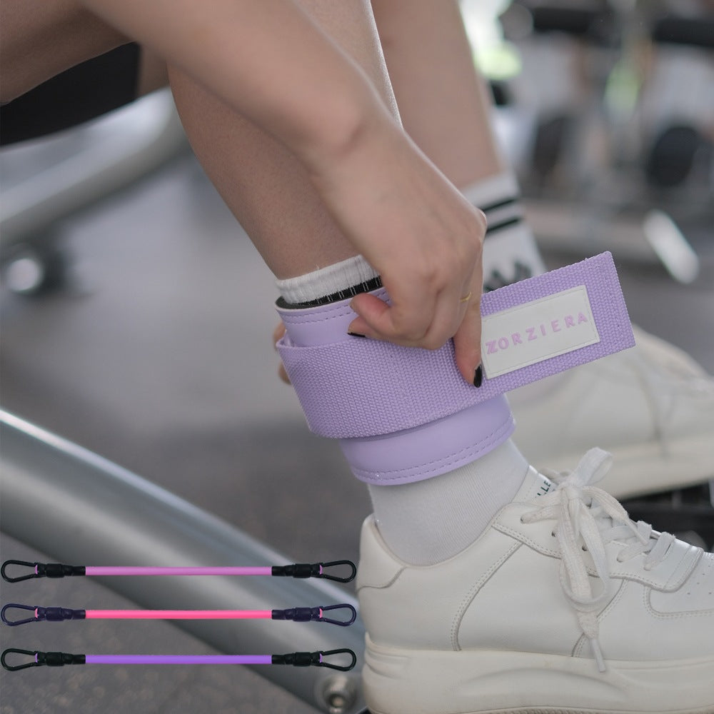 Leg training machine ankle strap